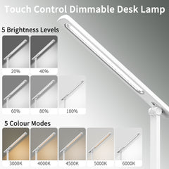 Dimmable LED Eye-Caring Desk Lamp,Touch Control, Memory Function