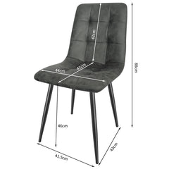 Dark Gray Dining Chairs,Faux Leather,Upholstered Chair with Metal Base.