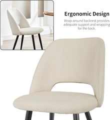 Khaki velvet upholstered dining chairs,independent metal legs.