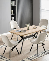 Beige dining chairs,180° swivel,imitation cashmere,metal legs.