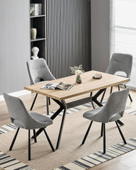 Grey dining chairs,180° swivel,imitation cashmere,metal legs.
