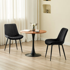 Black dining Room Chairs, Velvet Upholstered Seat,Metal Legs