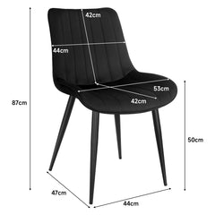 Black dining Room Chairs, Velvet Upholstered Seat,Metal Legs