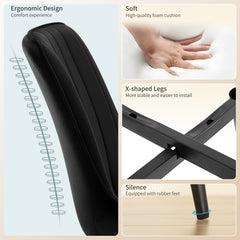 Black dining Room Chairs, Velvet Upholstered Seat,Metal Legs