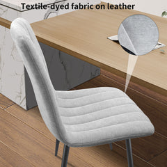 Grey dining Room Chairs, High Back,Linen cushion,Metal Legs