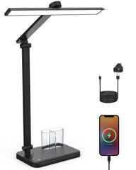 Eye-Caring Desk Lamp,USB Charging Port,5 Brightness Levels 5 Colour Modes by Touch Control