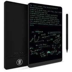 LONGTOO LCD Writing Tablet, Full Screen Erasable Digital Notepad With a Leather Pocket,9.5" Screen Black