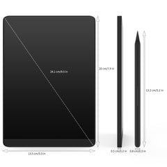 LONGTOO LCD Writing Tablet, Full Screen Erasable Digital Notepad With a Leather Pocket,9.5" Screen Black